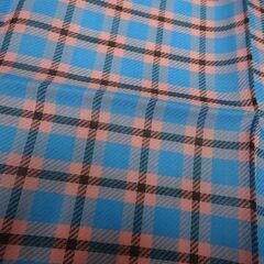 ( E-38 )Vivienne Westwood ヴィヴィアン・ウエストウッド チェック柄 ブルー×ピンク オーブ刺繍 ハンカチーフ 未使用 長期保管品の画像