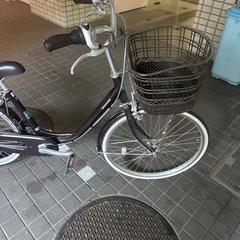 【定価約6万】大人用自転車　24インチ　ブリヂストン　アルミーユ　ブラウン　3段ギア、オートライト、鍵付き　ママチャリの画像