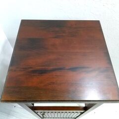 オールドカリモク/ 電話台/ FAX台/ 飾り台/ 収納棚/ 鋲打ち/ 木棚/ 木製キャビネット/ 飾り台/ 花台/ 和風/ ヴィンテージ C0EY0116の画像