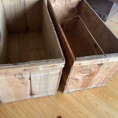 りんご箱　2つセット　リメイク　DIY 木箱　木製　頑丈　収納の画像