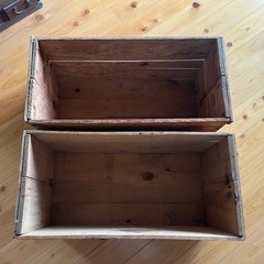 りんご箱　2つセット　リメイク　DIY 木箱　木製　頑丈　収納の画像