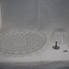 [1739]ケーキスタンド　果物置き　食器　コンポート　盛り皿　ガラス製の画像