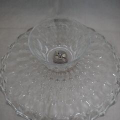 [1739]ケーキスタンド　果物置き　食器　コンポート　盛り皿　ガラス製の画像