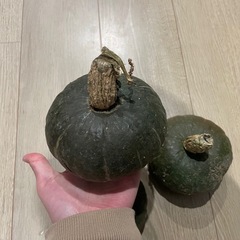 お菓子 と 小玉かぼちゃ3個
の画像