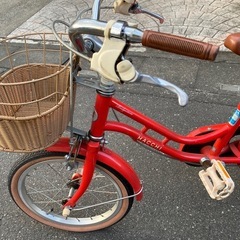 赤い自転車　ブリヂストン 16インチの画像