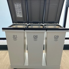 【分別 ごみ箱】横型3分別　アスベルA6709　プッシュふた の画像