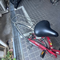 大人用自転車　27インチ　3段ギア、オートライト、鍵付き　赤の画像