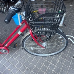 大人用自転車　27インチ　3段ギア、オートライト、鍵付き　赤の画像