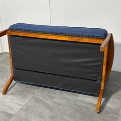 2人掛けソファ シンプルデザイン ブルー ファブリック 布地 2Pシーター 家具 札幌市白石区の画像