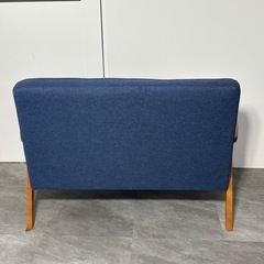 2人掛けソファ シンプルデザイン ブルー ファブリック 布地 2Pシーター 家具 札幌市白石区の画像