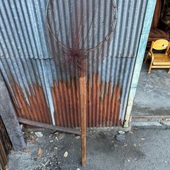 古めの木製たも　民具　釣り用品の画像