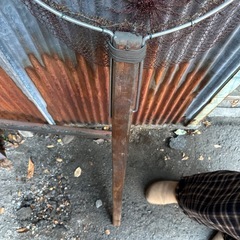 古めの木製たも　民具　釣り用品の画像