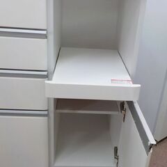 ミドルレンジボード 白エナメル 幅120㎝ キッチンカウンター 食器棚 レンジ台 ホワイト　西岡店 の画像