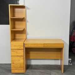 千趣会 ベルメゾン デスク サイドラック付き ナチュラル 机 家具 札幌市白石区の画像