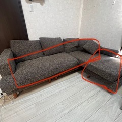 3人掛けソファー　L字型ソファーの画像