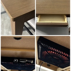 ニトリ ダイニングコタツ こたつ CRES ダイニングチェア2脚　の画像