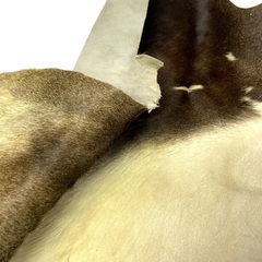 ラグ用の毛付き牛革の端材の画像