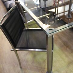 【川崎市宮前区リサイクルオフ】ACTUS　アクタス　ガラス天板　ダイニング　椅子4点setの画像