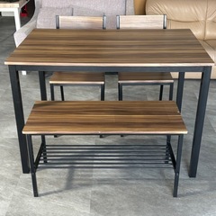 LOWYA ロウヤ ダイニングセット ベンチ イス2脚 ベガコーポレーション ヴァルノートテーブル ブラウン 家具 札幌市白石区の画像
