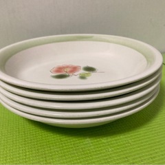 花柄　丸皿　５枚セットの画像