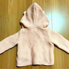 【美品】babyGAPくま耳カーディガンパーカー (ピンク)の画像