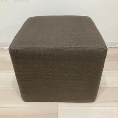 スツールソファ オットマン ブラウン 45x45x40cmの画像
