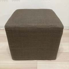スツールソファ オットマン ブラウン 45x45x40cmの画像