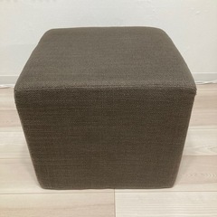 スツールソファ オットマン ブラウン 45x45x40cmの画像