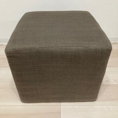 スツールソファ オットマン ブラウン 45x45x40cmの画像