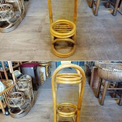 ラタン フラワースタンド プランタースタンド 鉢置き 鉢台 /HJ-0565 2Fの画像