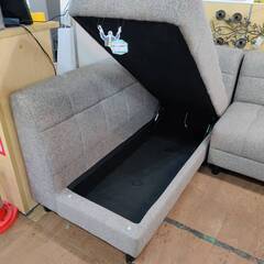 【愛品倶楽部柏店】NITORI ニトリ 左肘カウチソファ(座面下収納付き) ＋2人掛けソファ SET ※脚を外しても使用可能の画像