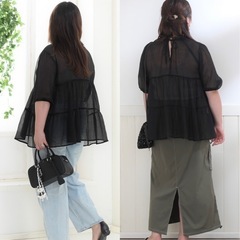 しまむら aime que ティアードチュニック LLサイズ 未使用の画像