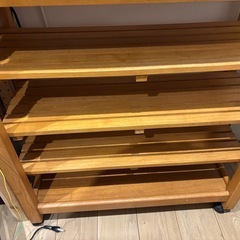 木製ワゴン　キッチンワゴン　タイル付きの画像