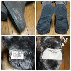 激レア DON ED HARDY エドハーディ ムートンロングブーツ 7 24cm位の画像