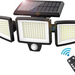 ソーラーライト リモコン付き 屋外 防水 センサーライト3つ知能モード 大容量電池 高輝度 人感センサー 360°角度調整可能 防犯ライト 自動点灯/消灯 ガーデンライト ガーデン 壁掛け 庭先 表玄関 地震 津波 台風 防災対応防災用品 自然災害 防災意識 事故 防災 身近 安心 備え　まとめ買い歓迎　卸ます　アマゾン引き上げ商品　倒産品　ネット商材　卸ます　転売　アマゾン引き上げ商品　卸し　問屋　倒産品　転売OK　ネット商材　アマゾン　商品　景品　コンペの画像