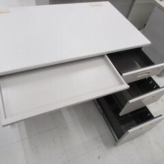※カギ欠品 事務机 片袖 幅120cm グレー系 オフィスデスク オフィス家具 苫小牧西店の画像