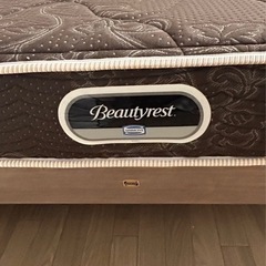 シモンズ Beautyrest マットレス＋木製ベッドフレーム 美品 使用浅め 定価16万 の画像