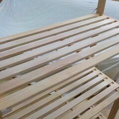 美品☆ パインラック ナチュラル 幅82×高137㎝ ウッドシェルフ 3段 北欧 パイン材 収納棚 4段　西岡店　の画像