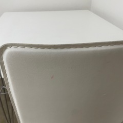 ホワイト 美品 机  テーブル ダイニングテーブル イス セット  ランチョンマットの画像