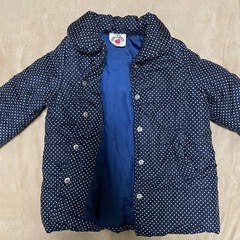 REDDY APPLESEED 中綿アウター ネイビー ドット柄 コート ジャケット 女の子 90cmの画像