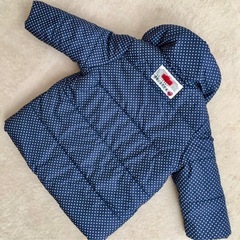 REDDY APPLESEED 中綿アウター ネイビー ドット柄 コート ジャケット 女の子 90cmの画像