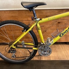 【訳あり！前後タイヤ・チューブ新品！】3×8速　フロントサスペンション付き　26インチMTB イエローの画像