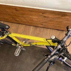 【訳あり！前後タイヤ・チューブ新品！】3×8速　フロントサスペンション付き　26インチMTB イエローの画像