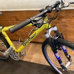 【訳あり！前後タイヤ・チューブ新品！】3×8速　フロントサスペンション付き　26インチMTB イエローの画像