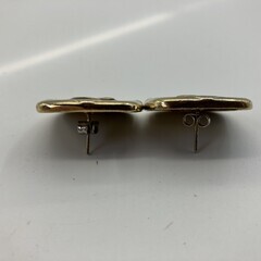 CHANEL シャネル ココマーク スクエア ピアス　2.7×2.7ｃｍ　 ゴールド×ブラック ヴィンテージの画像