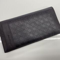 本物 Salvatore Ferragamo 長財布 コインケース付き カード入れ ガンチーニ 66 8744 レザー ブラウン系 フェラガモ 札幌市手稲区の画像
