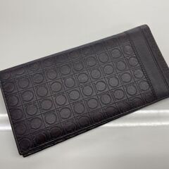 本物 Salvatore Ferragamo 長財布 コインケース付き カード入れ ガンチーニ 66 8744 レザー ブラウン系 フェラガモ 札幌市手稲区の画像