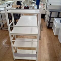 ★リユースのサカイつくば店★TK7383  棚付き収納デスク ホワイト H116×D53×W110 クリーニング済みの画像