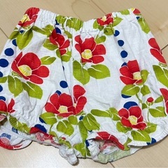 90USED 赤いお花の甚平の画像