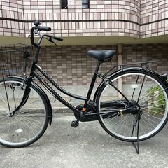 美車！ママチャリ　黒　LEDライトつき　２６インチ　鹿児島市の画像